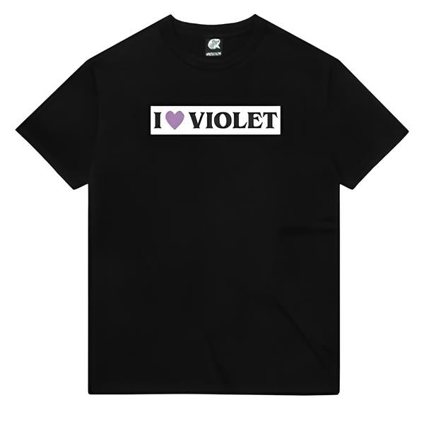 VIOLET I Love Violet T-Shirt- Black ヴァイオレット
